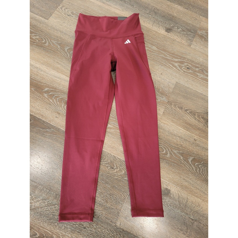 Adidas Training Tights High Rise 7/8 Style Tight Fit Maroon Small #18‎
